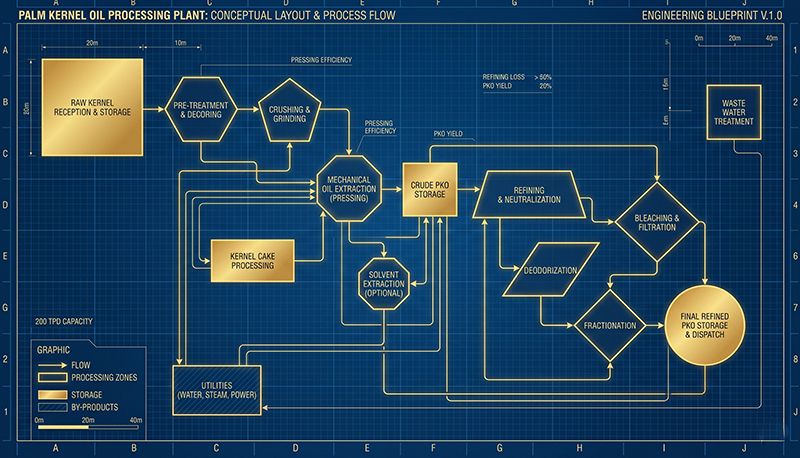 Small to Medium Scale Palm Kernel Oil Processing Plant Layout