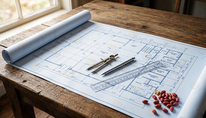 Small scale groundnut oil processing plant layout