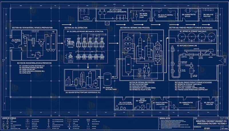 Industrial Coconut Oil Processing Machinery Layout